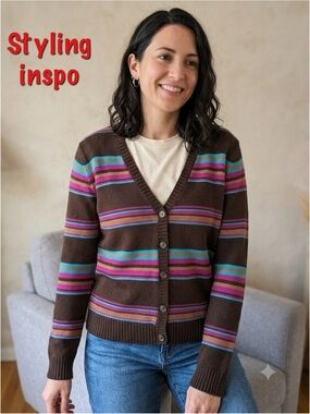Chaps Oak Street Stripe Knit Cardigan